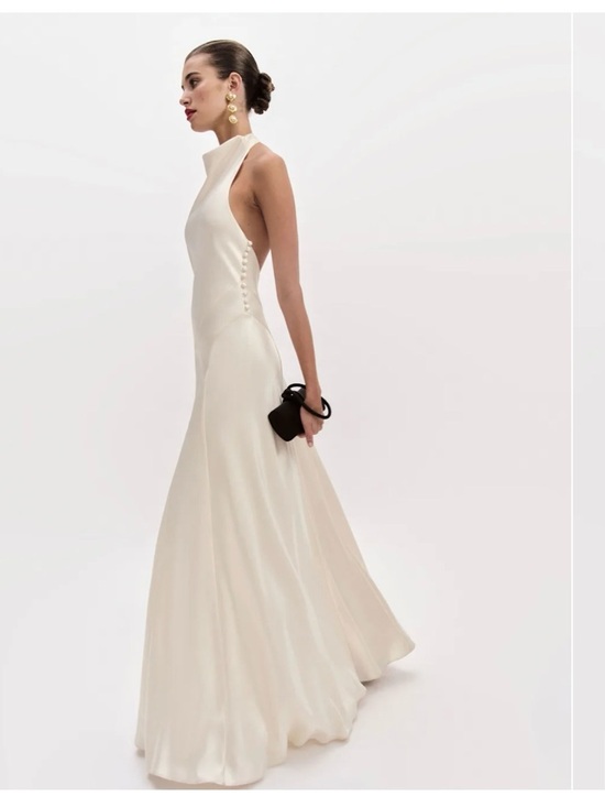 Reformation Dresses & Skirts - Reformation Roy - Cream High-Neck Halter Wedding Gown